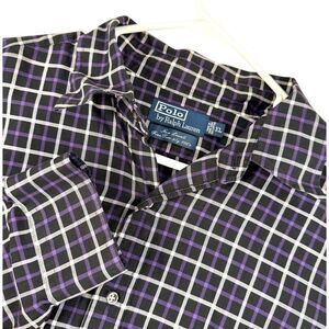 Polo Ralph Lauren New Lowell Shirt Men's XL Black White Check Long Sleeve Button